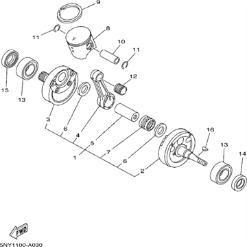 Piston STD. 44V-11631-00-A0 , Yamaha